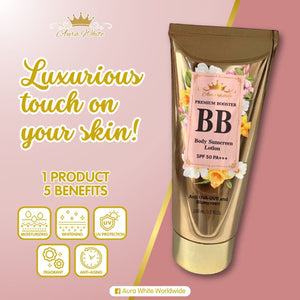 Aura white premium BB booster body sunscreen 100ml